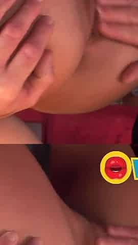 Dirty blonde slut with small tits loves anal threesome