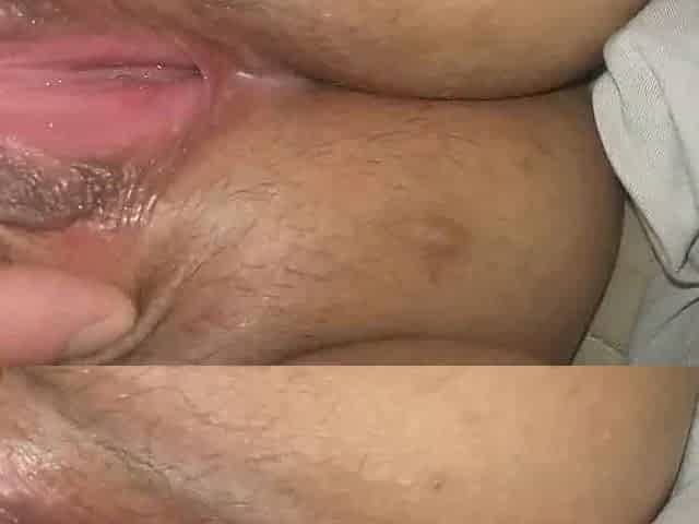 Juicy amateur pussy spread wide open