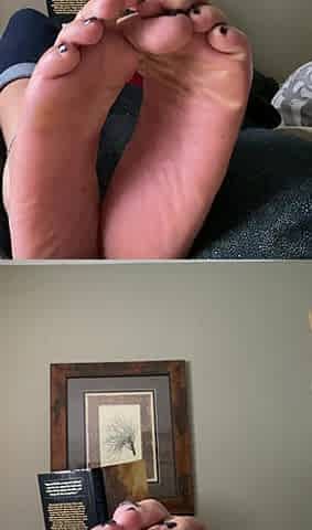 Tanfeets Ignore Soles Propped Black Pedi