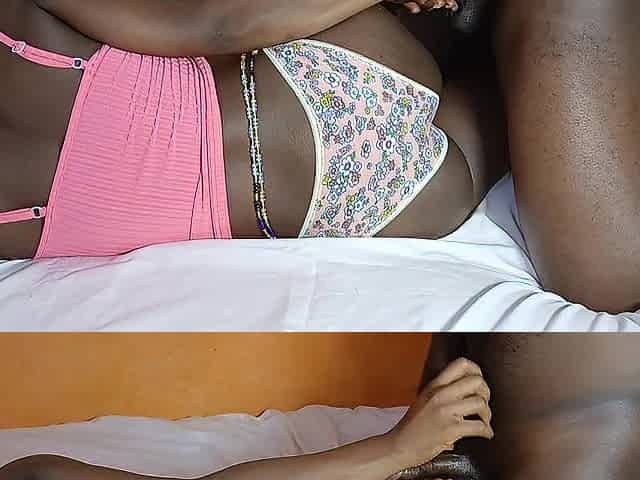 Slender thick afro teen drilled