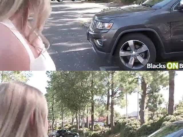Small blond screwed by random ebony man