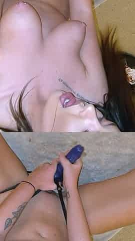 Amateur brunette wanking toying
