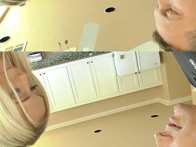 Raunchy Persuasive Blond Screws Her Probation Officer In Kitchen