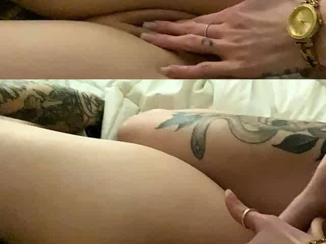 Cute brunette lesbians licking and fingering pussu outdoor