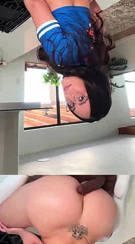 Officialcheekykim Gets Fucked By Dildo On Kitchen Counter
