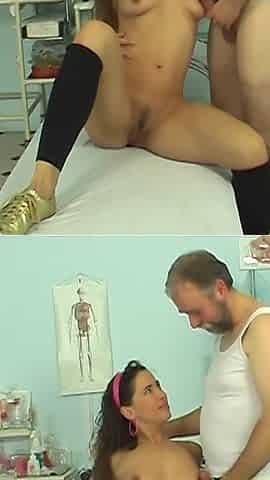 Doctor piss - old perverted doctor Pavel Terrier gets blowjob from his nurse Pepper Pew