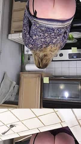 Milking stepson in the kitchen before his date