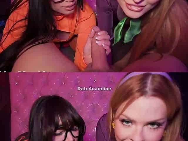 Hot babes POV threesome sex
