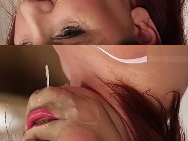Peculiar Babe Gets Sperm Load On Her Face Eating All The Cum