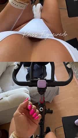 Nice morning on the bike with Kriss Hotwife in a bikini