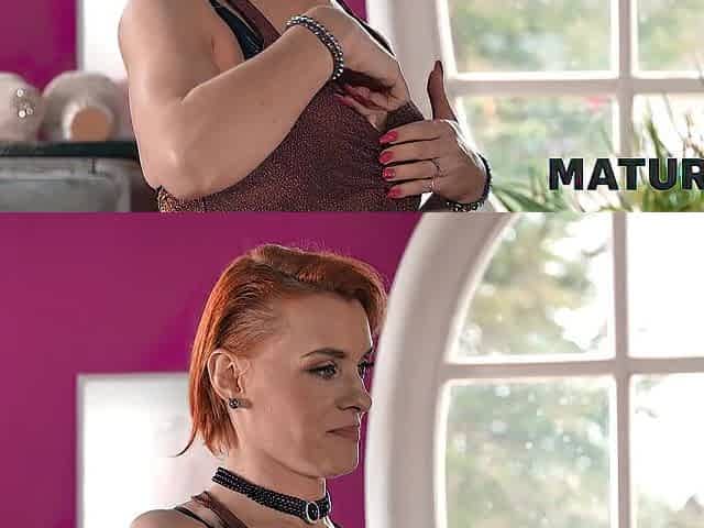 MATURE4K. Excited older redhead decided to train her neighbor how to please her vagina