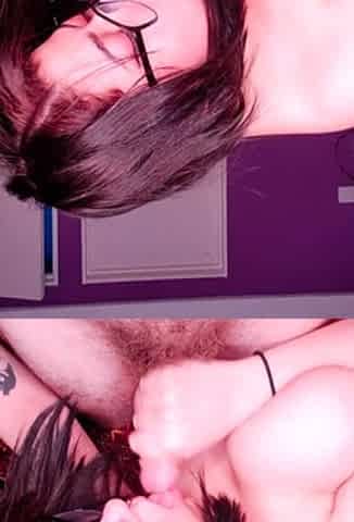 Massive cumshot on her big boobs