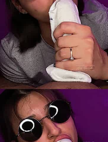 White Socks Footjob / Sockjob Cum on Toes - Ava Brooke