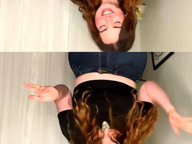 Red hair masturbates tight pussy with toys on webcam
