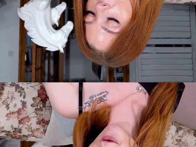 Cunning Violet Vixen Seduces You To Stroke While She Rubs