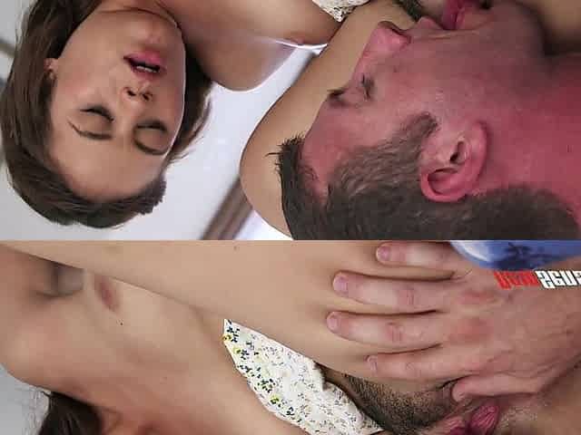 RECENT SENSATIONS - Large Natural Breasts and Hirsute Vagina Gets Licked and Drilled