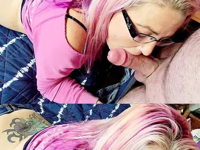 Lustful wife with large titties knows how to suck a jock