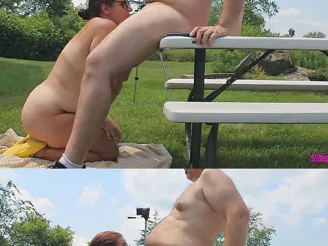 George Drops His Load Into Missy's Throat After Outdoor Oral job