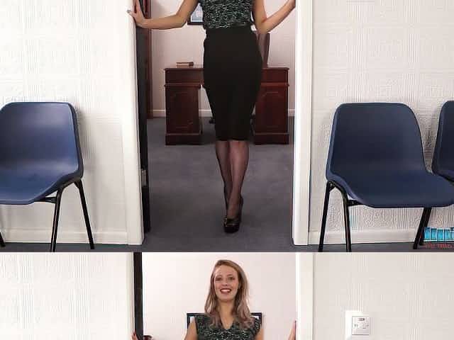 All alone secretary is always ready to demonstrate her juicy titties