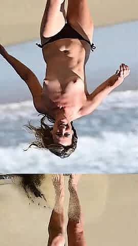 Hot teens topless at the seaside - 1 [AI]