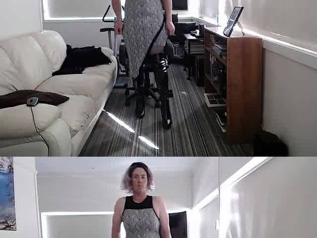 Sharon CD tease, recent boots costume and Hair style