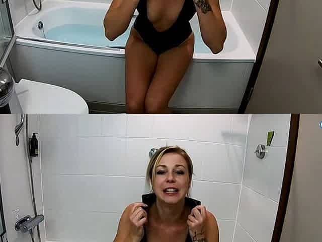 Wet Wetsuit Masturbation in the Bath with Lucy