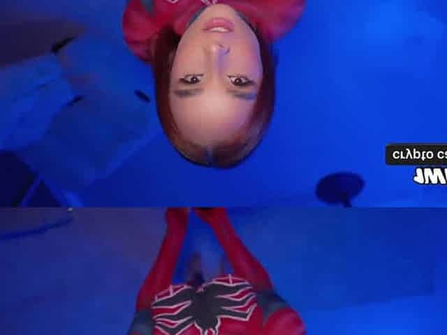 Spider Woman cosplays and pummels her fledgling duo in doggystyle until they jism - super hot porn!