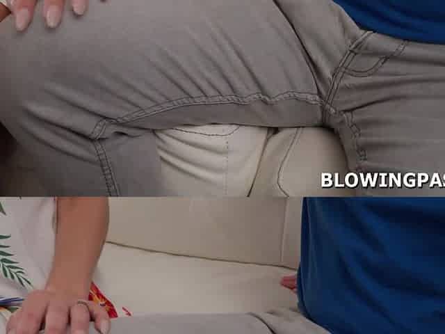 Milf hired a guy to babysit so she can suck some new cocks