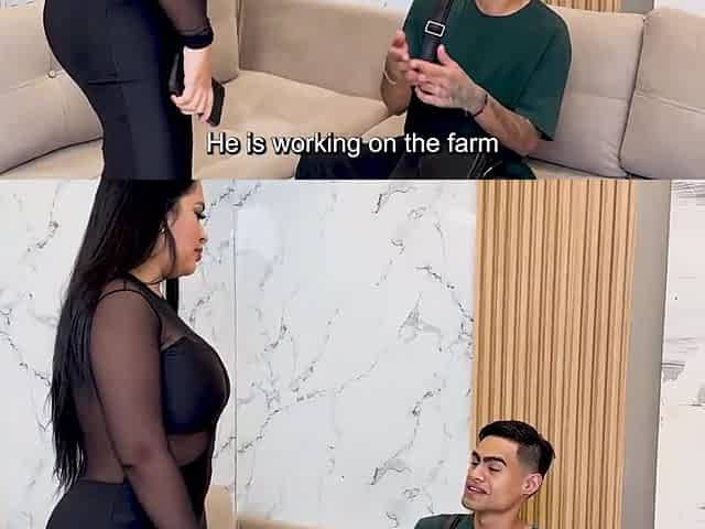 Busty Latina MILF Deepthroats Young Stud Before Riding His Cock Hard