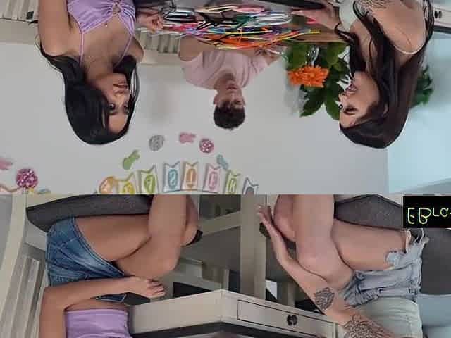 Jade Maris tells Jade Kimiko "Easter Bunny brought his large jock to screw us hard"