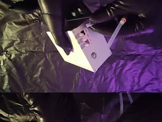 Halloween bloody enema from my fresh enema machine with inflatable nozzle