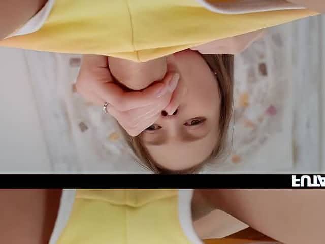 Hot chicks jerking off weenies with self facial spunk flow