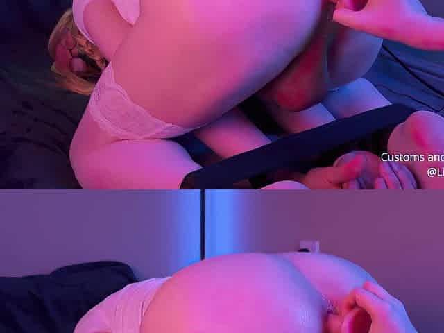 Femboy gets pegged, ridden and milked by hawt honey in underware