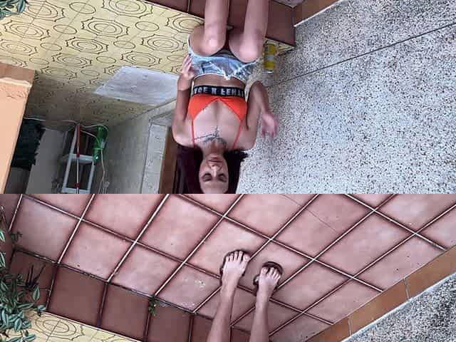 Neighbor Went to Help the Chubby Girl Sweep the Yard and Ended up Getting Her Pussy Licked - Lady MILF and Rotten Venus