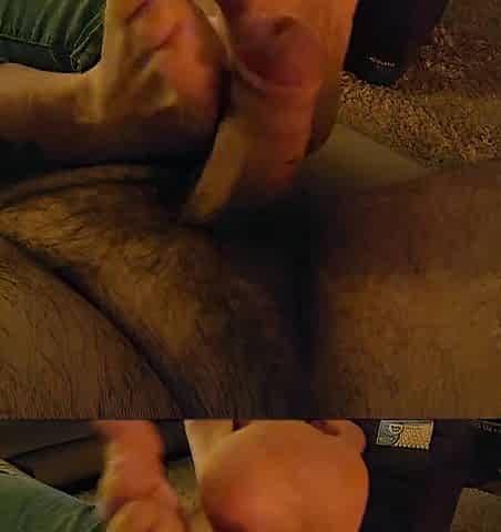 Footjob relaxation for him empties the balls