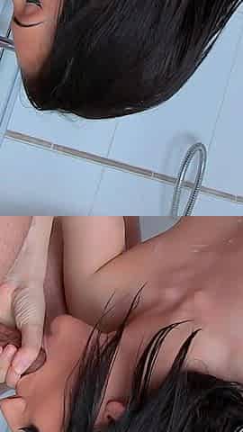 Steamy Shower Fuck with Horny Brunette