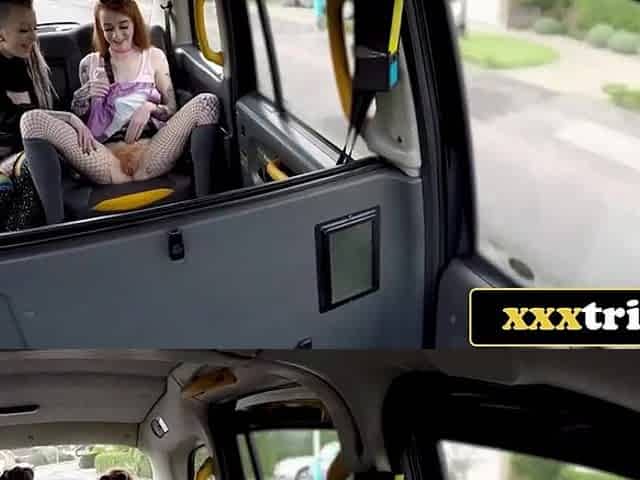 Taxi Trio Turns Wild with Ginger and Dreadlocked Harlots