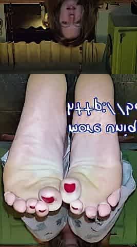 Lovely Housewife Revealing Her Pretty Soles And Red Toe Nails