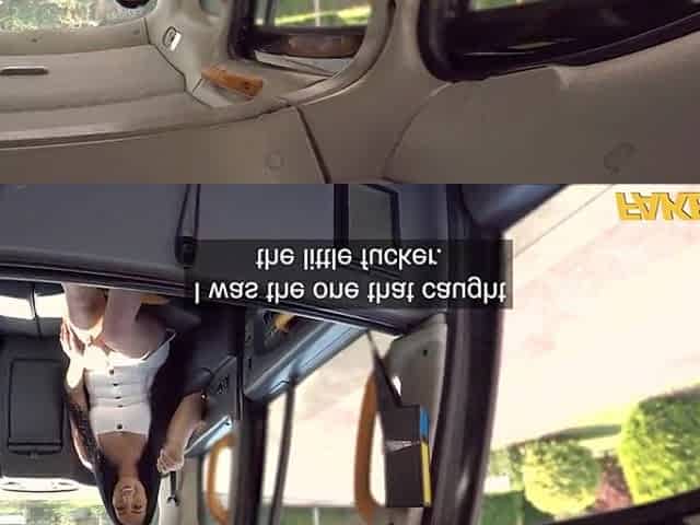 Fake Taxi, glamorous British brunette hair gets banged in the booty