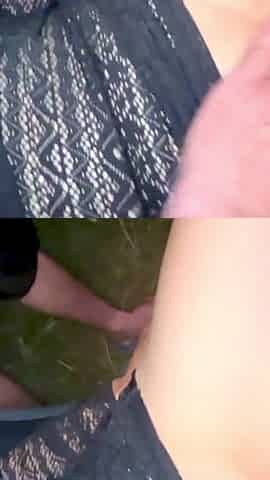 Dogging in a Car, Offered Outdoors to Stranger, I Jerk off and He Ejaculates in My Pussy Like a Whore