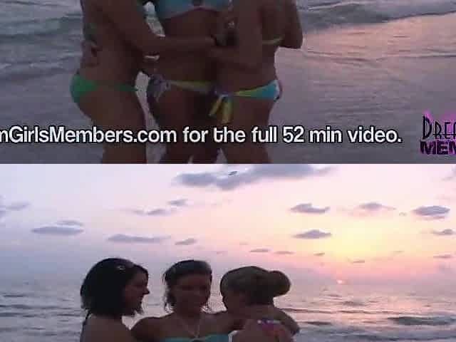 3 Chicks Make Out And Get Topless At A Public Beach