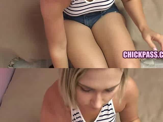 ChickPass - Naughty blonde Red August goes down on some dick