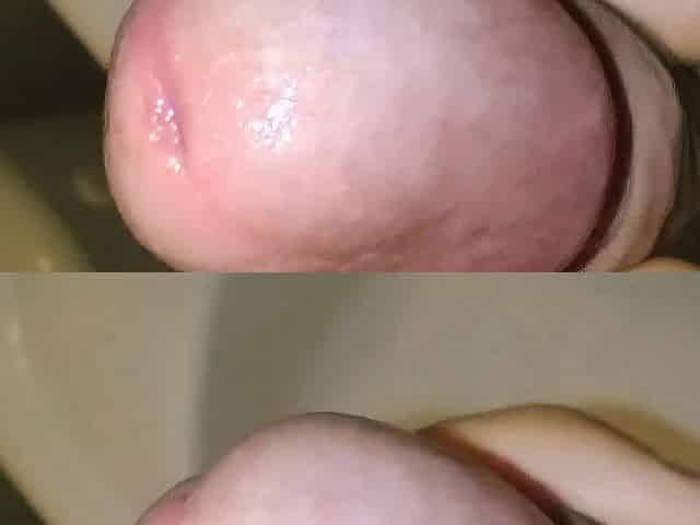 Close up dong and spunk flow for u with slow motion