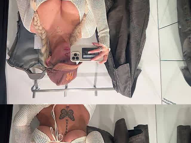 *BIGGEST MELONS* public changing room - watch throughout garments