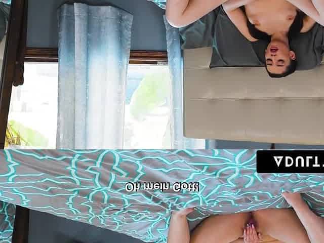 ADULT TIME - Pervy Stepdad SPANKS & BANGS STEPDAUGHTER Aria Lee For Masturbating! GERMAN SUBTITLES