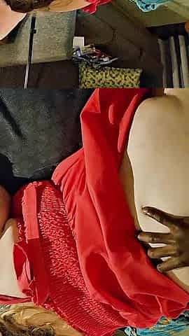 The Slut in the Red Dress Gets Bent Over by BBC