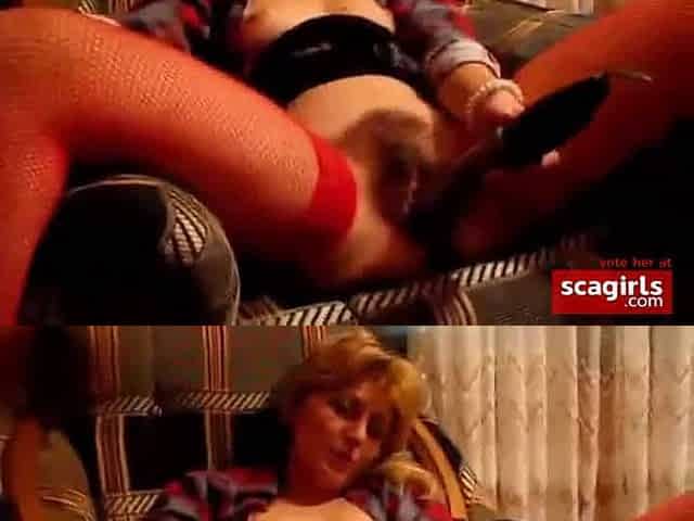 Russian Amateur Brunette Plays with Cucumber