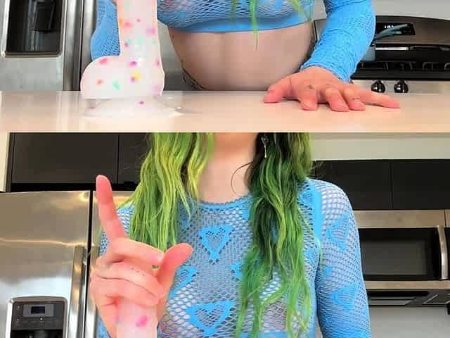 Bailey Eilish PAWG Reverse Cowgirl Ride Dildo In Kitchen