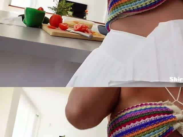 !!!!!SAUSAGE PARTY!!!! My WIFE'S BREASTY most good ALLY needs aid in the kitchen.