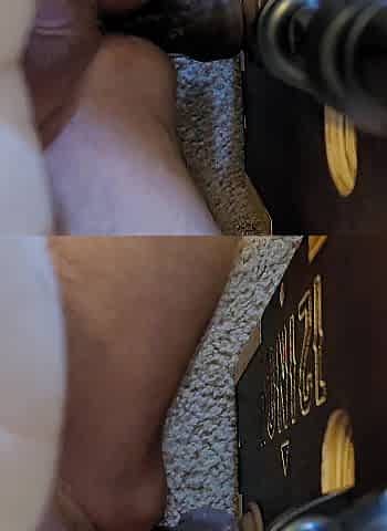 Snatch creampie whilst booty stretched